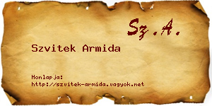 Szvitek Armida névjegykártya